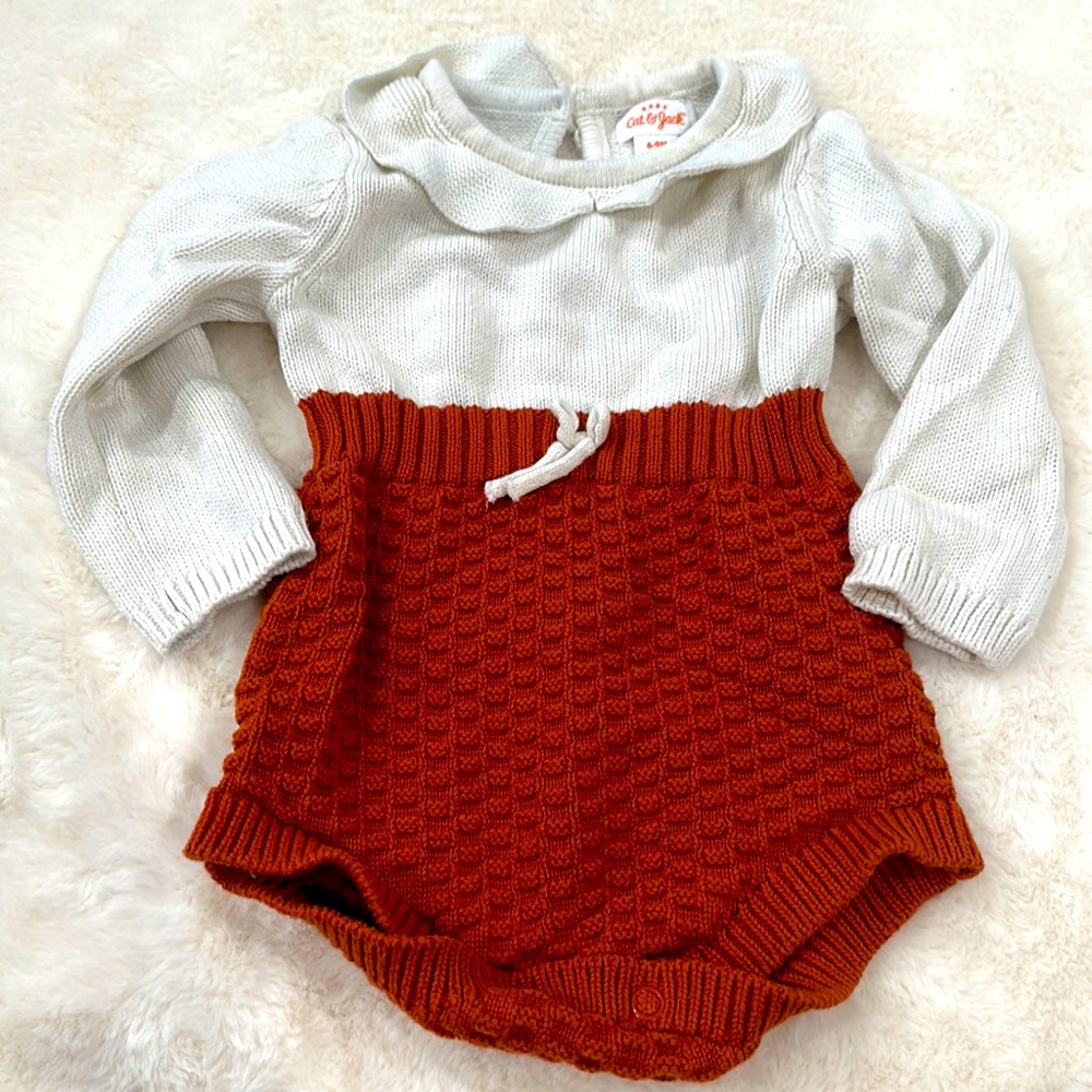 Cat and Jack orange baby fall romper